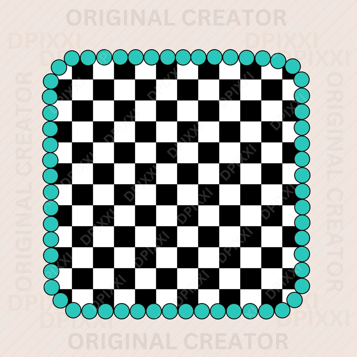 Square Turquoise Checker