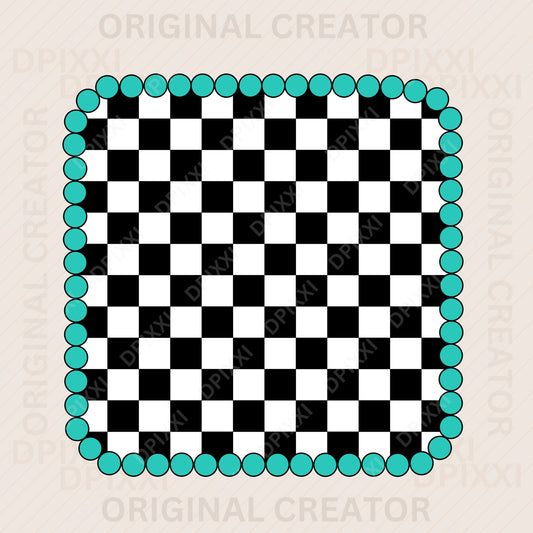 Square Turquoise Checker