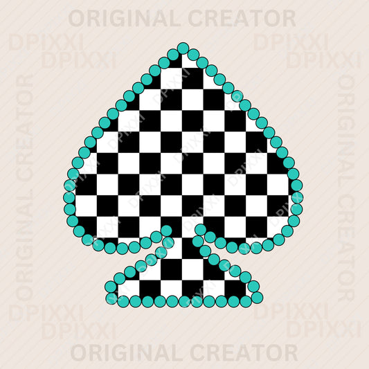 Spade Turquoise Checker (PNG, SVG)